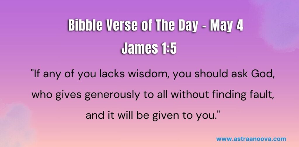 bible Verse of The Day May - James 1:5