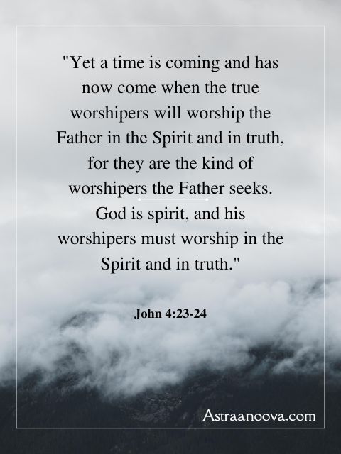 Biblical verse from John exploring true nature of spiritual worship